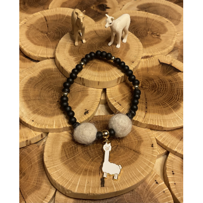 Alpaca armband goudkleurig 