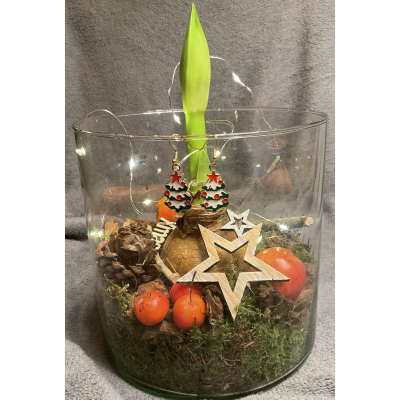 Kerstboom oorbellen goudkleur