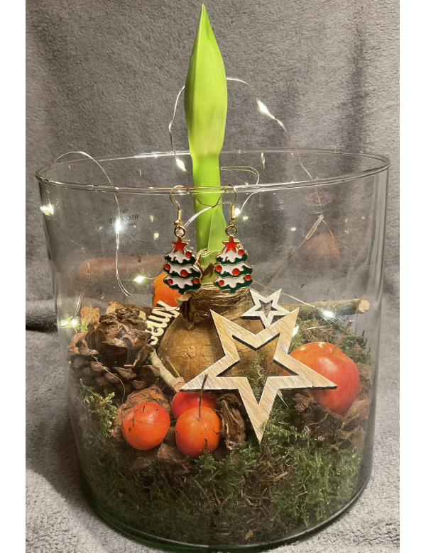 Kerstboom oorbellen goudkleur