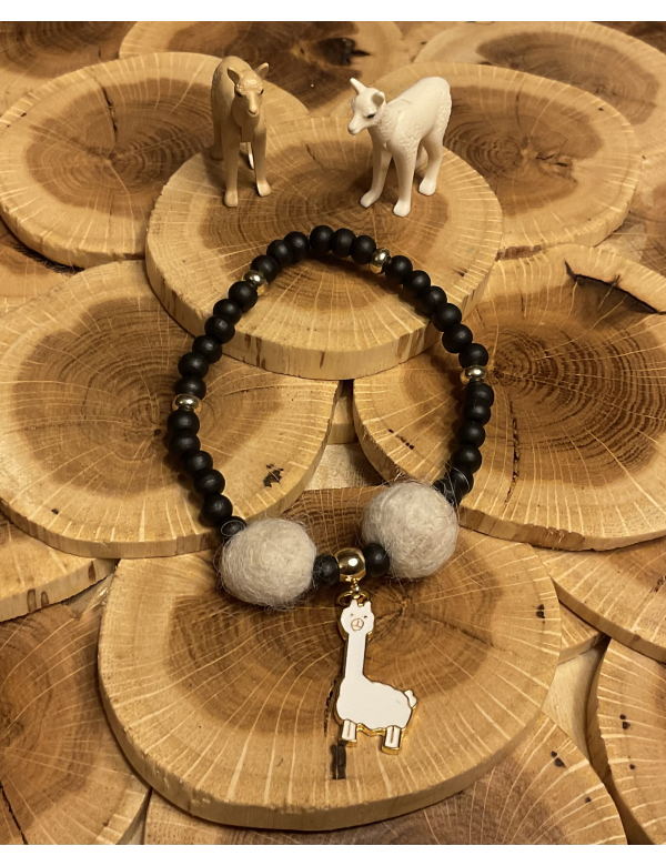 Alpaca armband goudkleurig 